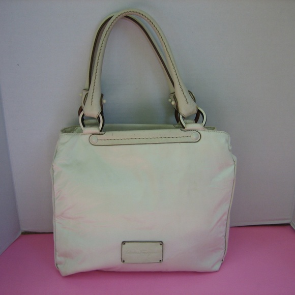 Salvatore Ferragamo Handbags - FERRAGAMO EX-21 Fabric/Leather White  Handbag